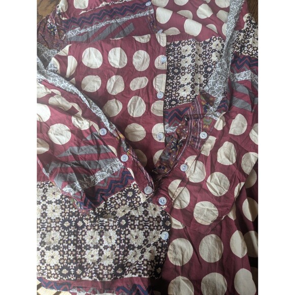 Patchwork Long Sleeve Tunic Top - Picture 6 of 8